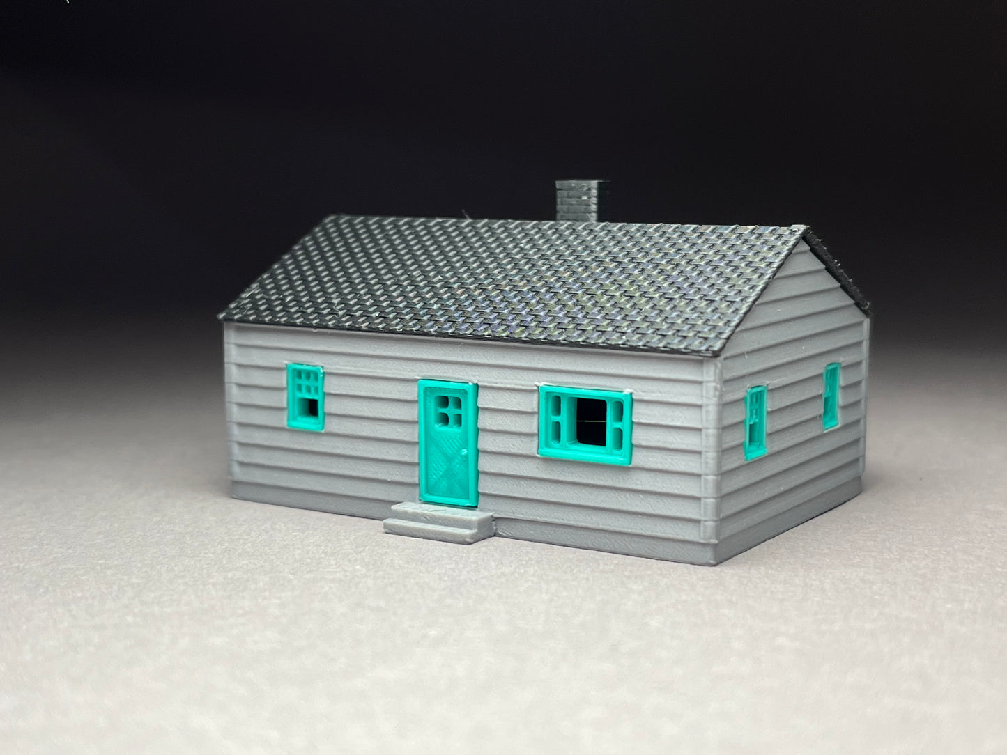 N Scale printed in COLOR! Crackerbox House base model. Requires assembly. NOT a toy!