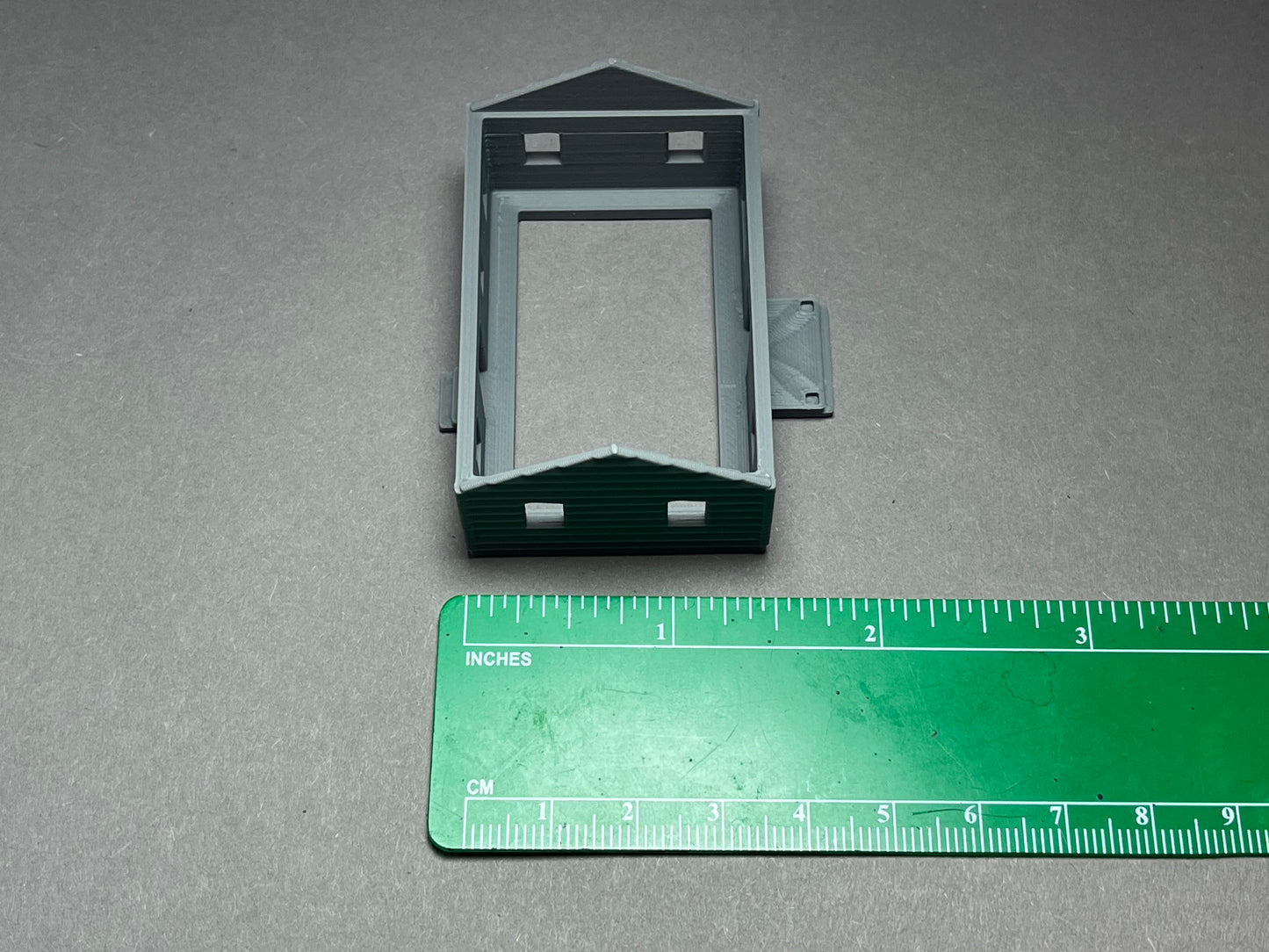 N Scale printed in COLOR! Crackerbox House with awning. Requires assembly. NOT a toy!