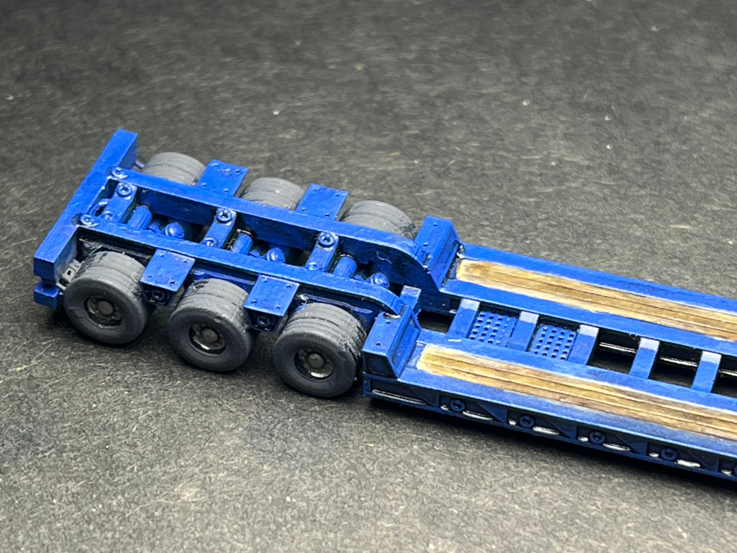 PAINTED N Scale (1:160) Excavator - RGN Lowboy (Blue)