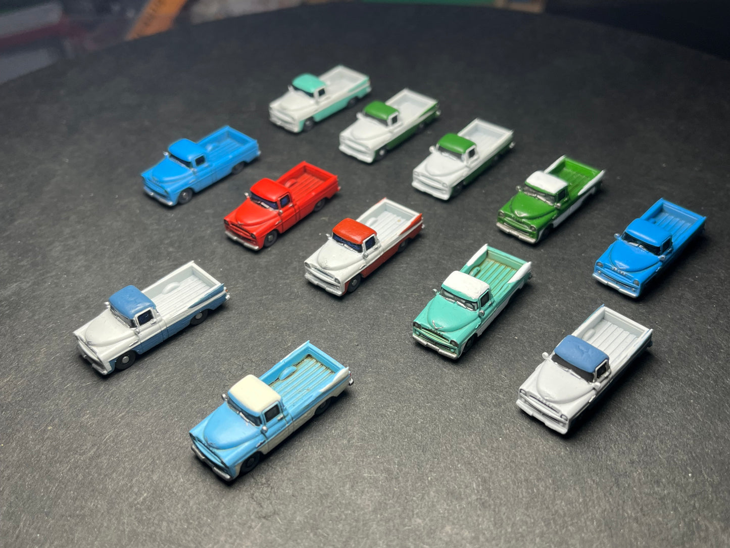 PAINTED N Scale (1:160 or 12mm) Sweptside Classic Pickup Truck - contact us for color and more detailed photos