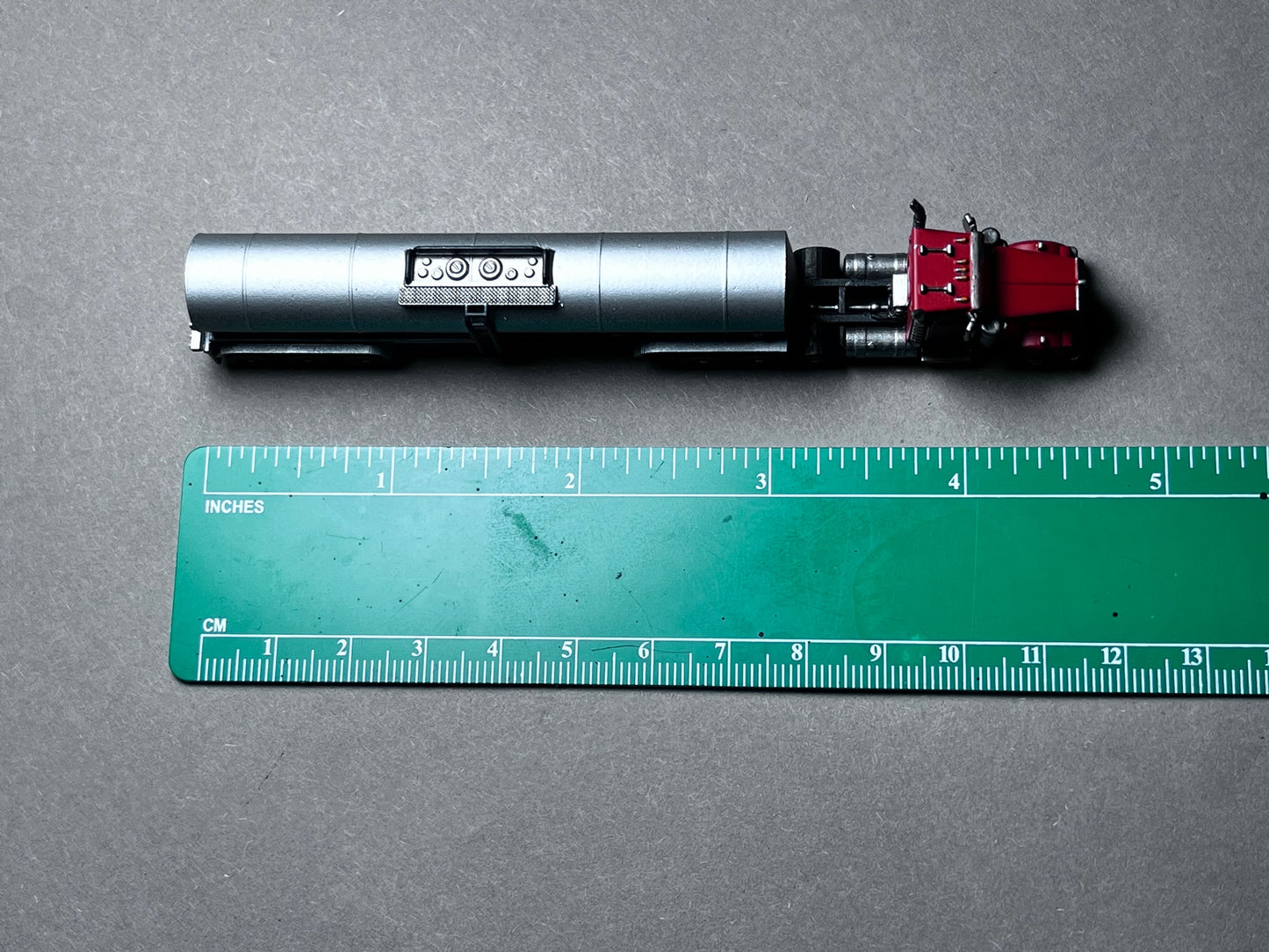 UNPAINTED N Scale (1:160 or 12mm) W900 Semi with 3A Food Grade Tanker Trailer (milk truck)- NOT A TOY