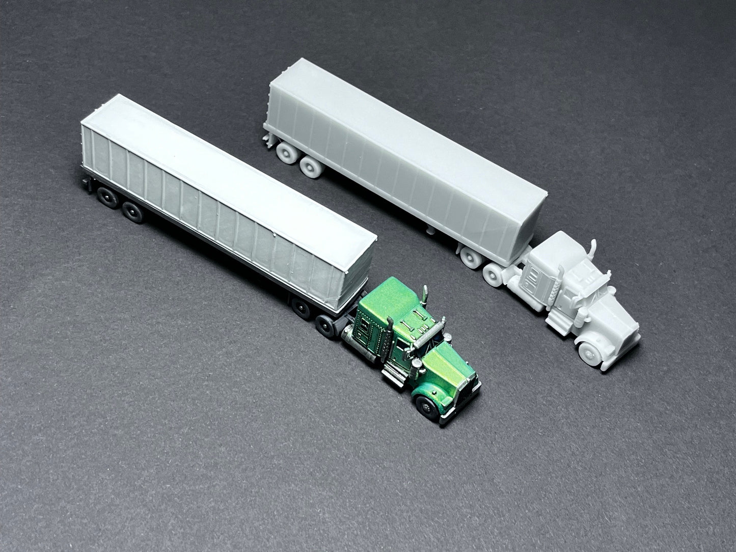 UNPAINTED N Scale (1:160 or 12mm) W900 Semi with Box Trailer - NOT A TOY