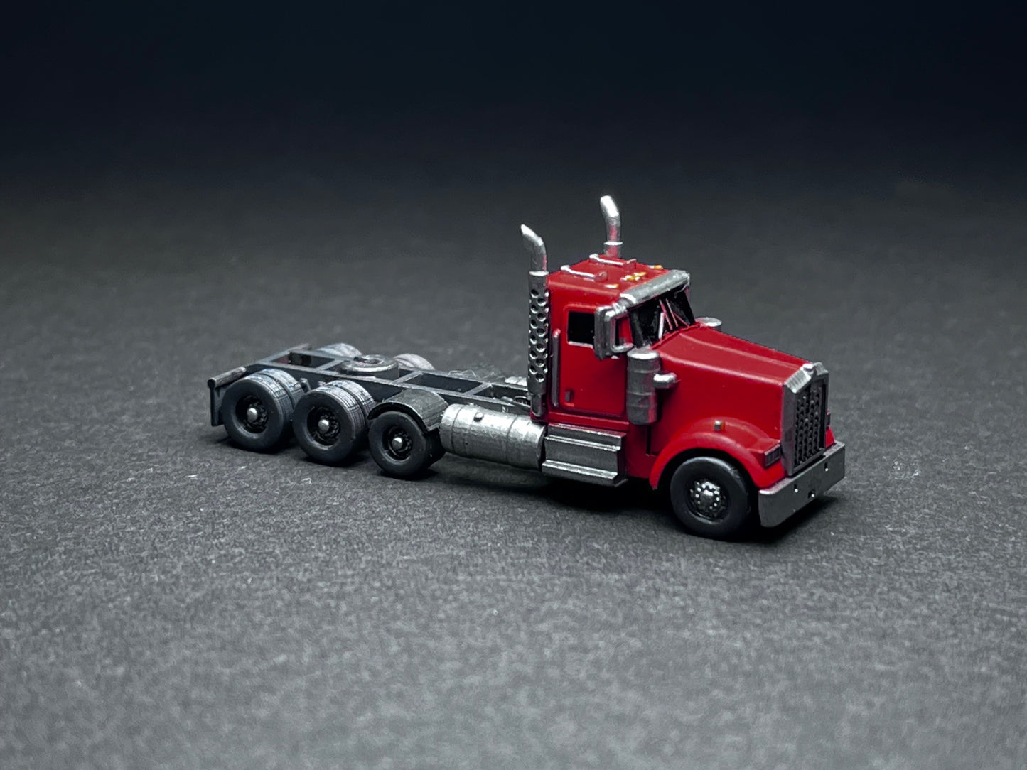 UNPAINTED N Scale (1:160 or 12mm) W900L Drop-Axle/Triple Axle semi (truck only) - NOT A TOY