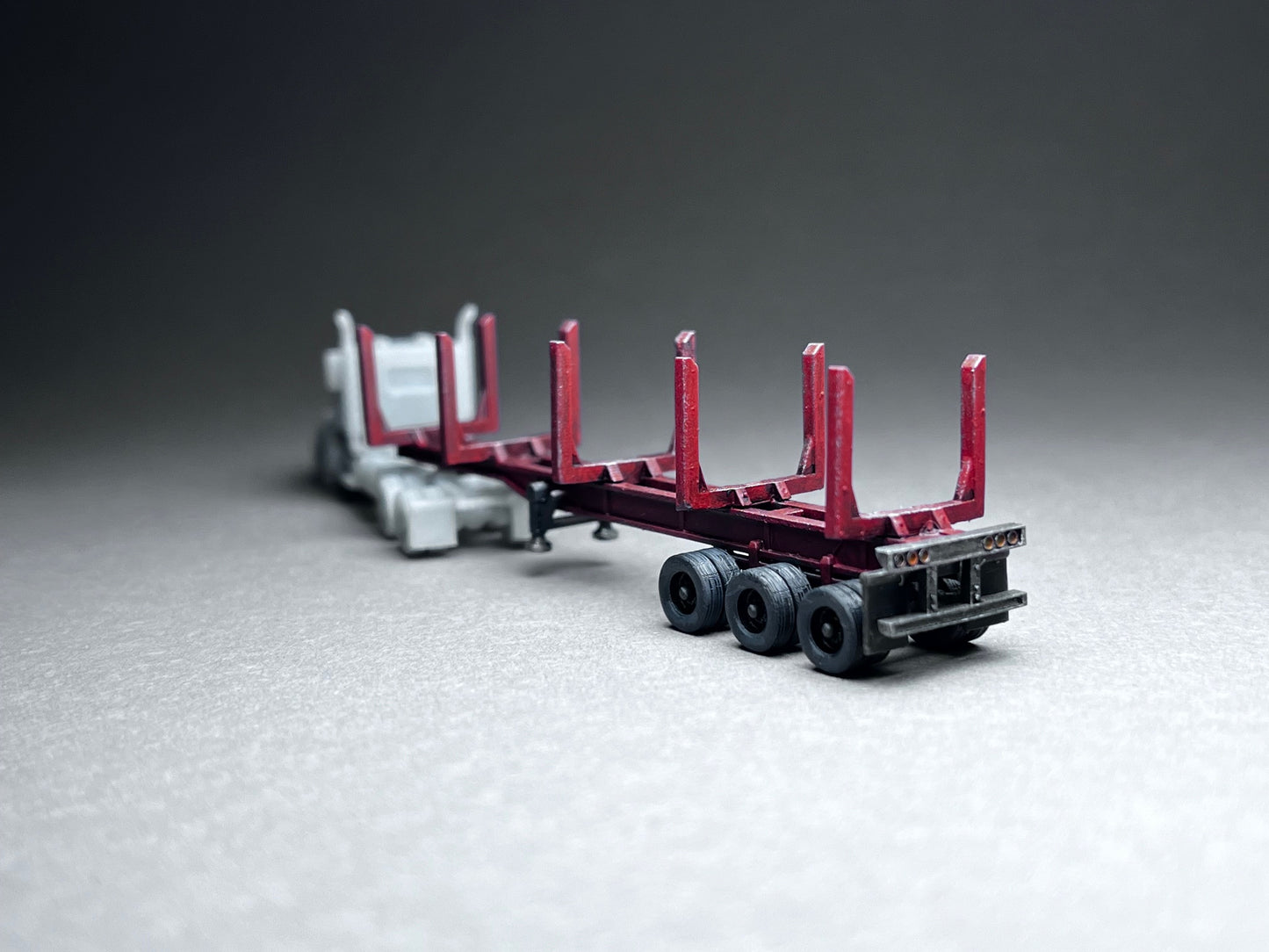 UNPAINTED N Scale (1:160 or 12mm) Logging Trailer Flat-frame (no truck, trailer only) - NOT A TOY