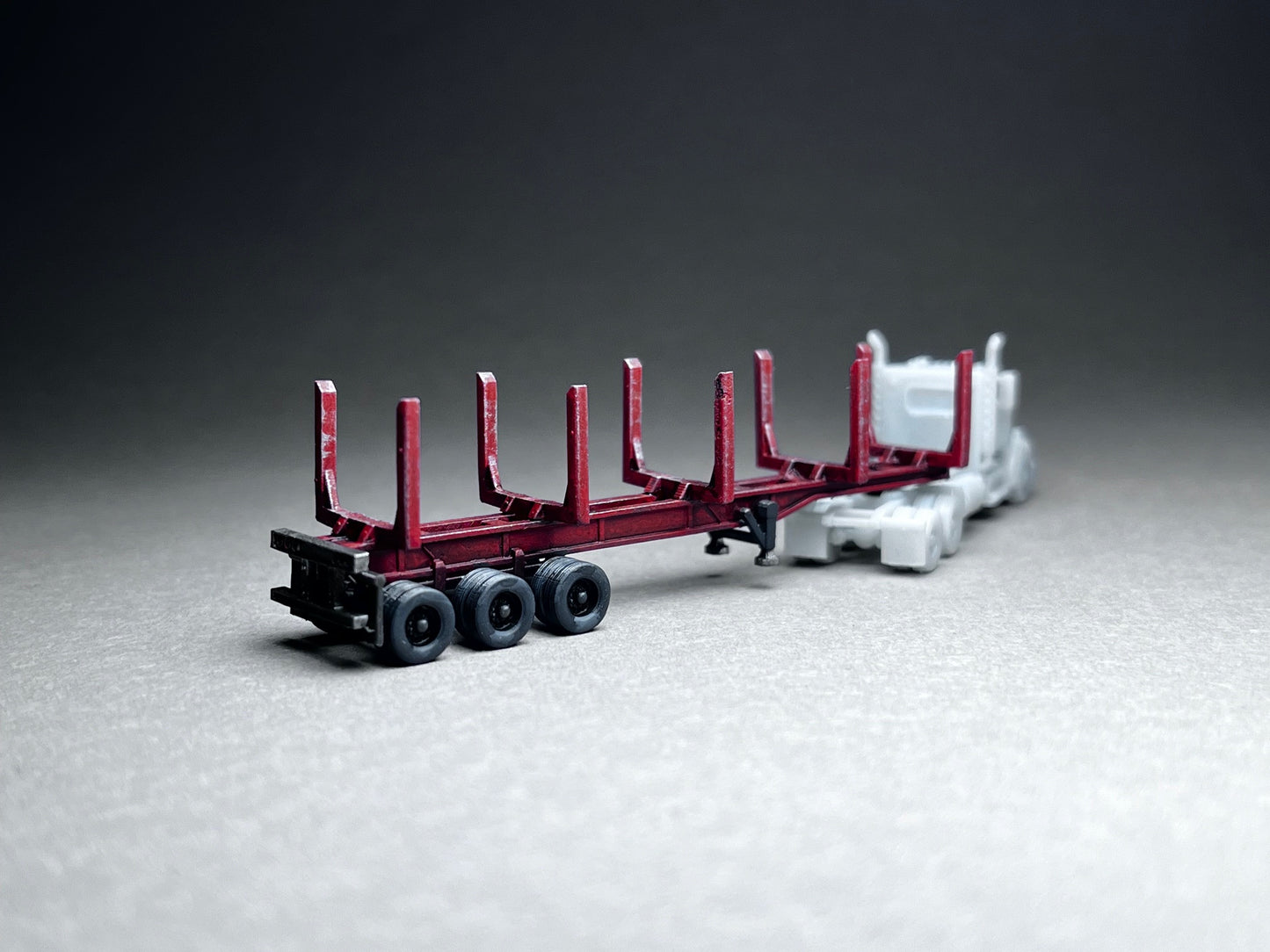 UNPAINTED N Scale (1:160 or 12mm) Logging Trailer Flat-frame (no truck, trailer only) - NOT A TOY
