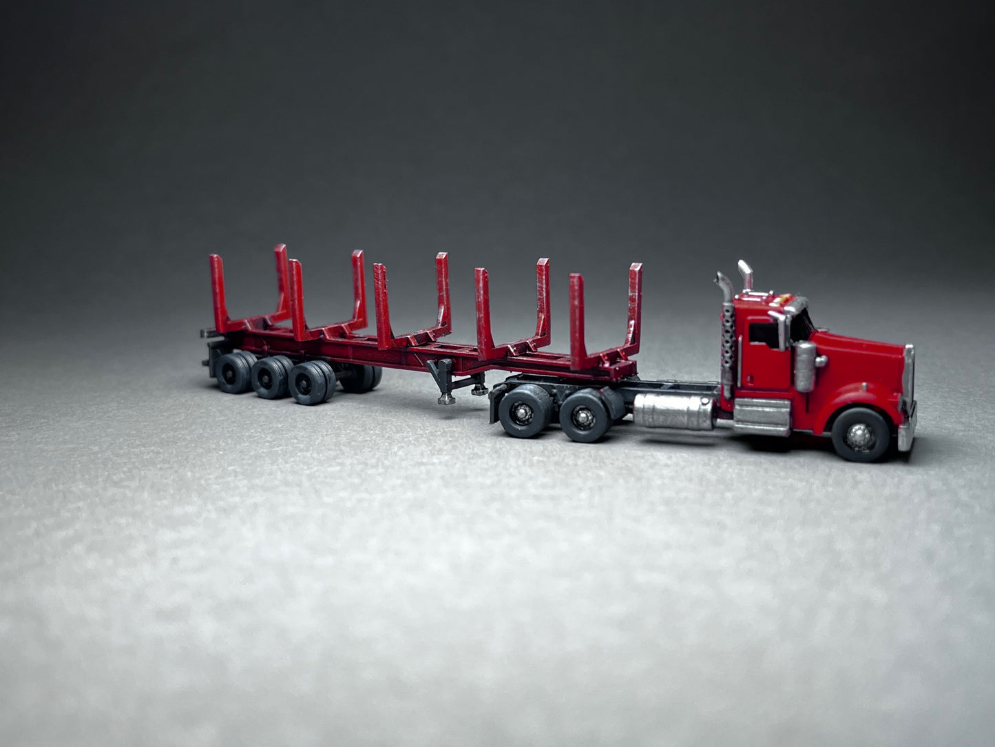UNPAINTED N Scale (1:160 or 12mm) Logging Trailer Flat-frame (no truck, trailer only) - NOT A TOY