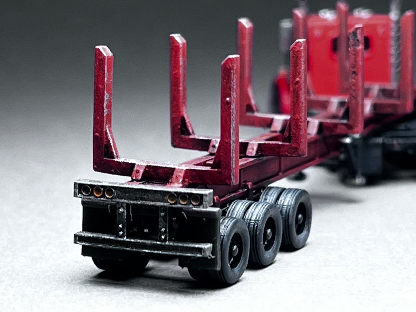 UNPAINTED N Scale (1:160 or 12mm) Logging Trailer Flat-frame (no truck, trailer only) - NOT A TOY
