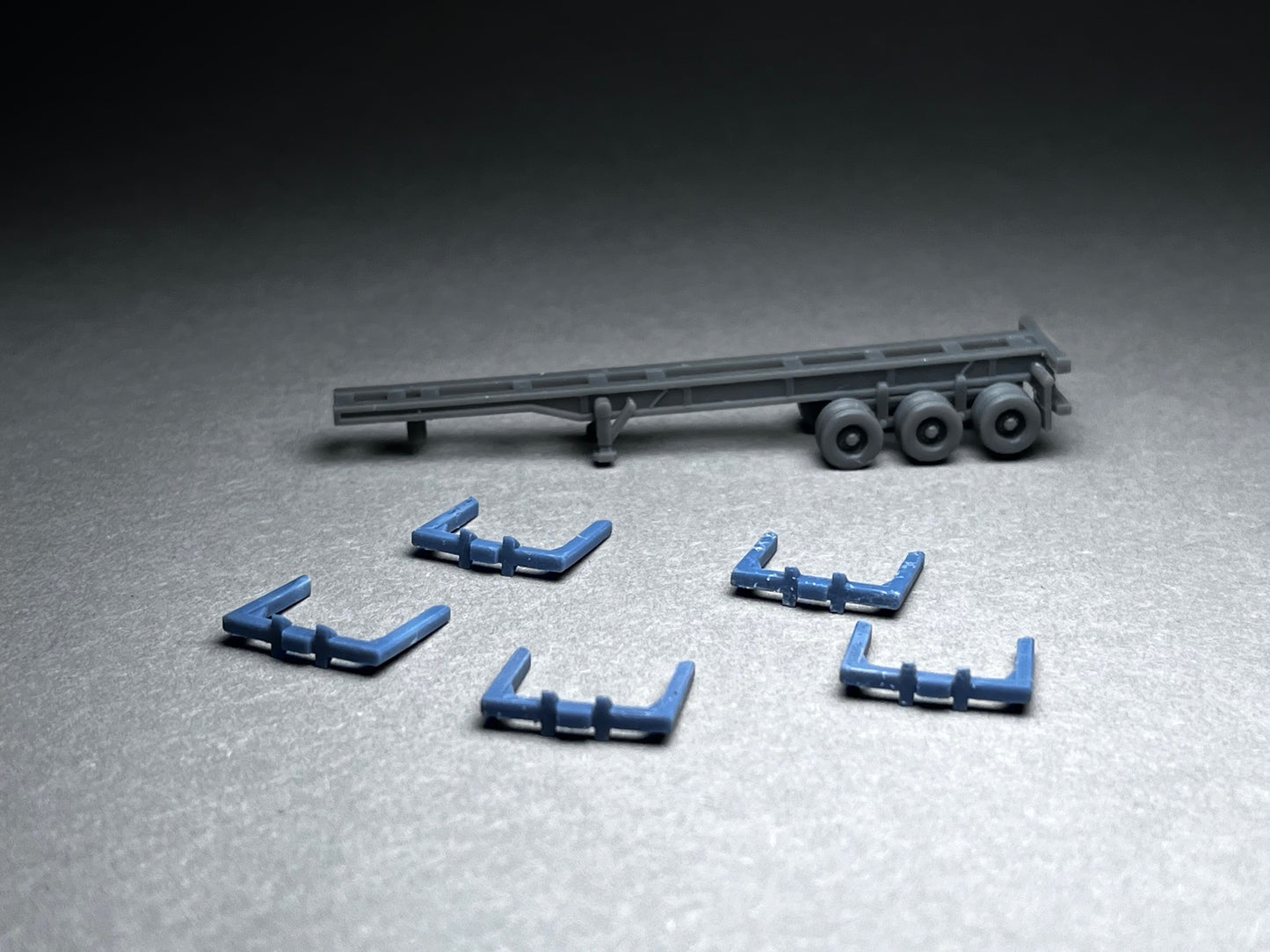 UNPAINTED N Scale (1:160 or 12mm) Logging Trailer Flat-frame (no truck, trailer only) - NOT A TOY