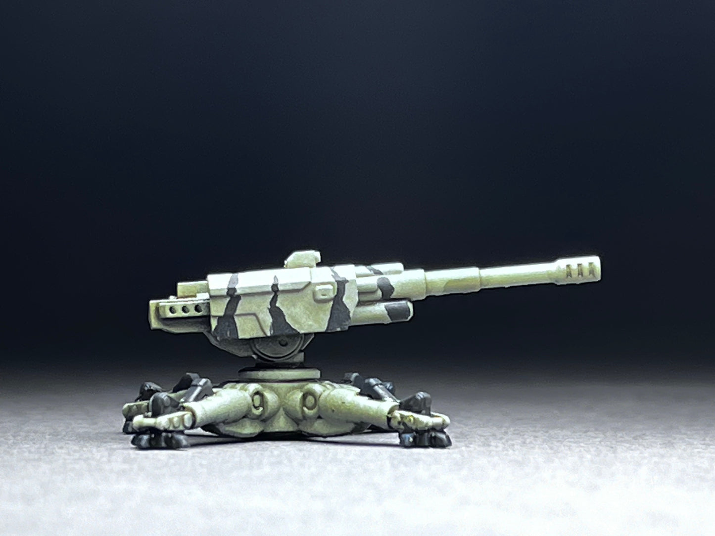 6-8mm scale - TWO (2) - Emplaced Direct Fire Gun - UNPAINTED, This is NOT a toy!