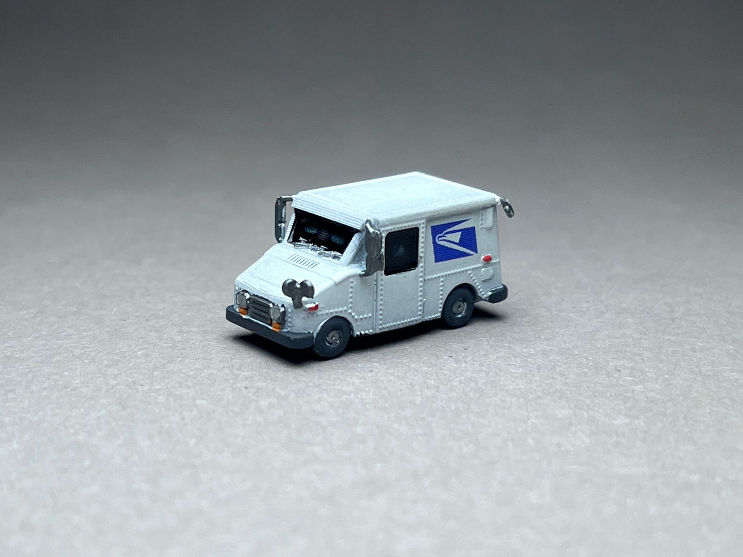 PAINTED N Scale (1:160 or 12mm) USPS Mail Truck LLV (Long Life Vehicle) vehicle - NOT A TOY