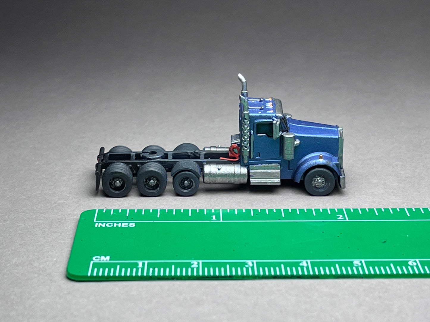 PAINTED N Scale (1:160 or 12mm) W900 Semi truck - NOT A TOY (Blue)
