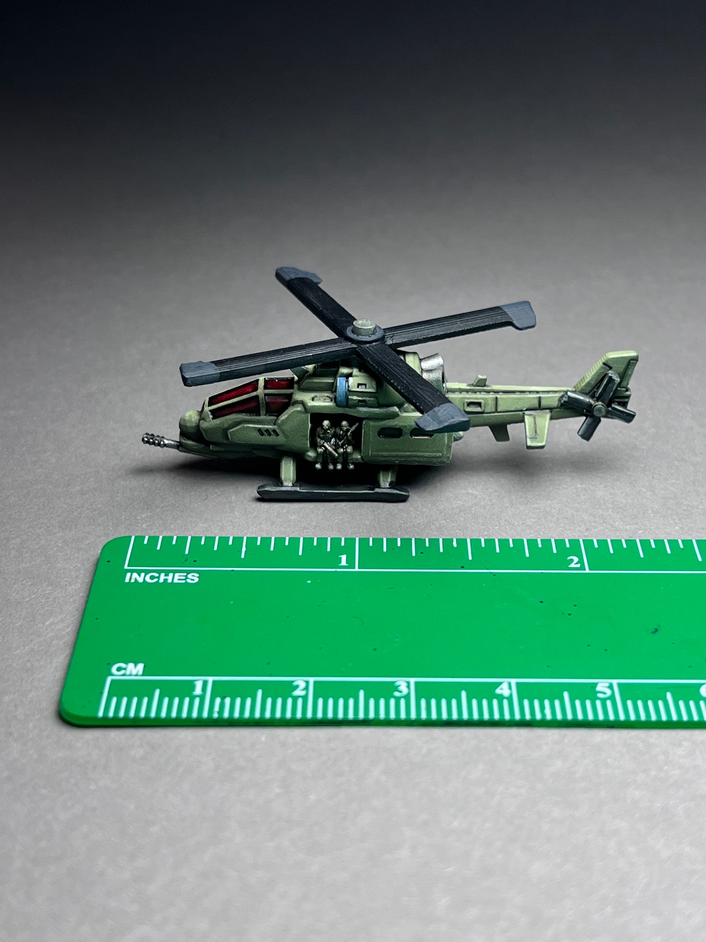 6-8mm scale - "Black Moth" Air Cavalry - adjustable pitch, tough rotating blades, flex post, hex flight stand- UNPAINTED, This is NOT a toy!