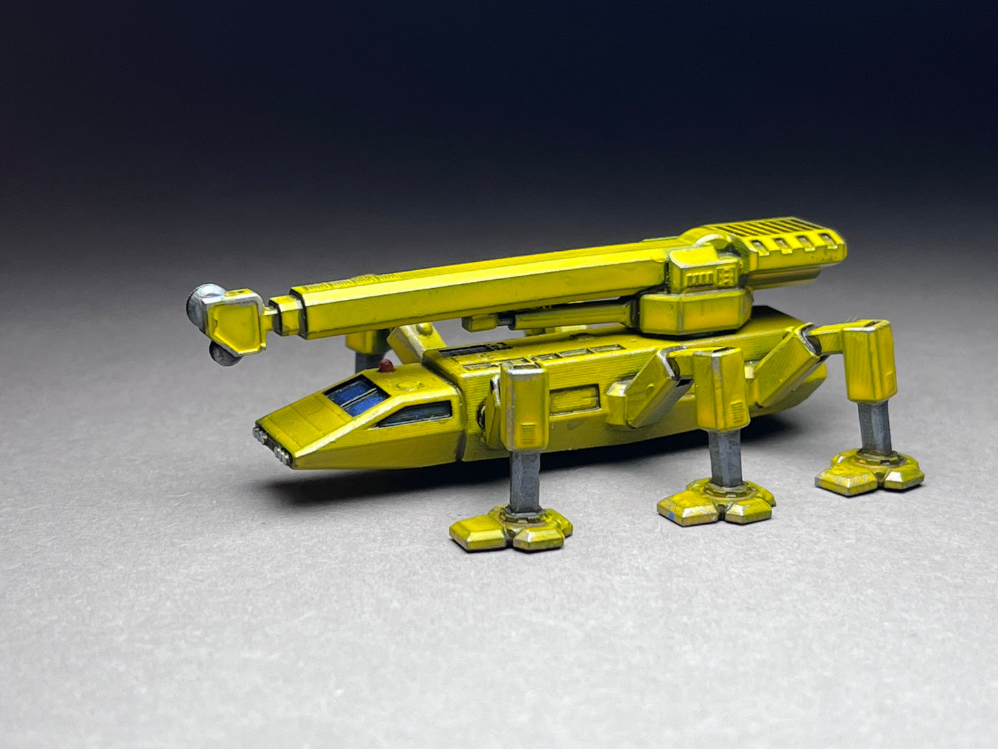 6-8mm scale - All-Terrain Heavy Crane Walker - Variant B (folded, in-transport) - large vehicle (3.5 inches or 65mm)- UNPAINTED, This is NOT a toy!