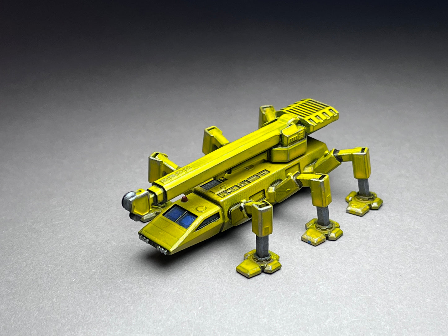 6-8mm scale - All-Terrain Heavy Crane Walker - Variant B (folded, in-transport) - large vehicle (3.5 inches or 65mm)- UNPAINTED, This is NOT a toy!
