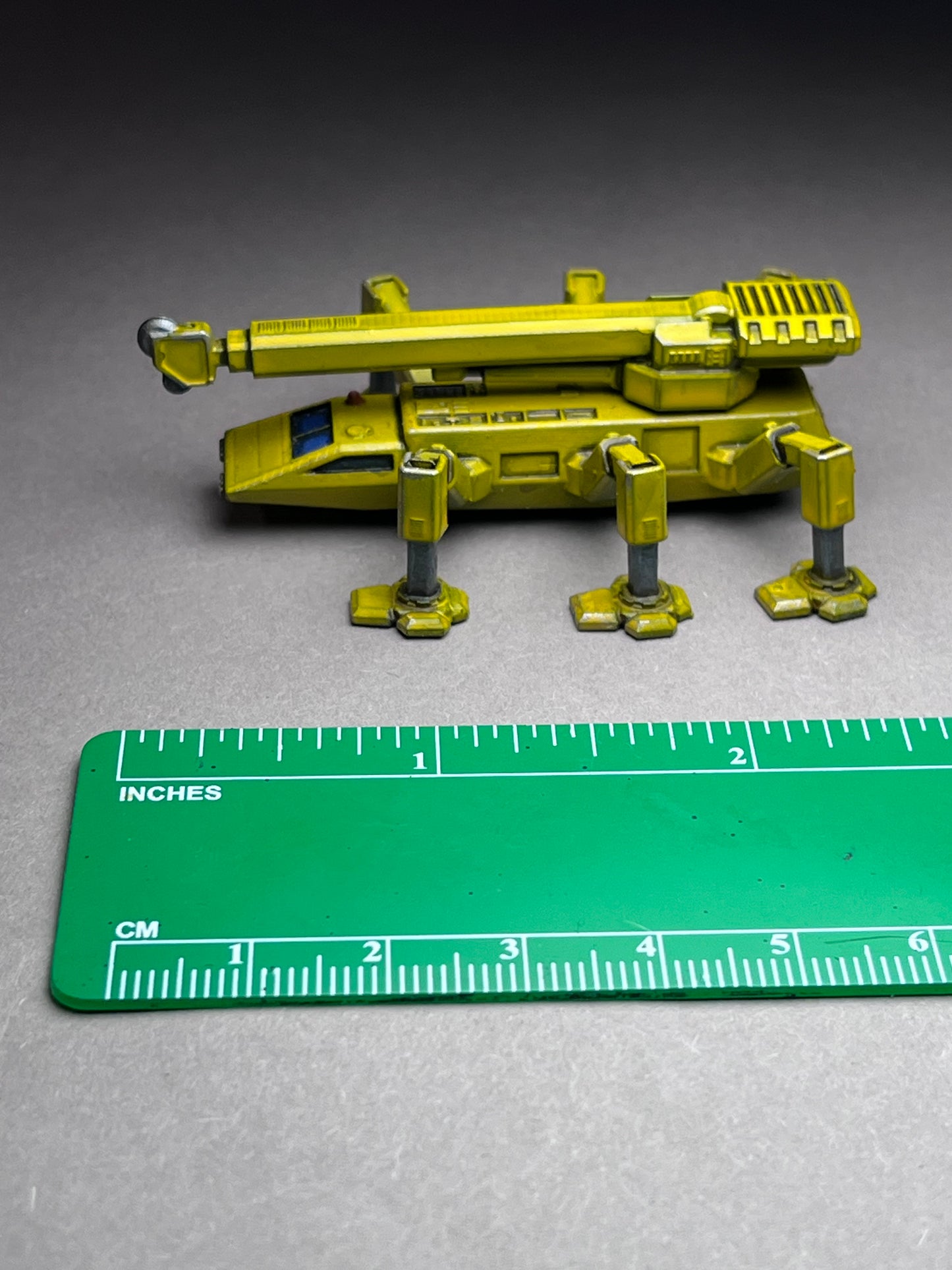 6-8mm scale - All-Terrain Heavy Crane Walker - Variant B (folded, in-transport) - large vehicle (3.5 inches or 65mm)- UNPAINTED, This is NOT a toy!