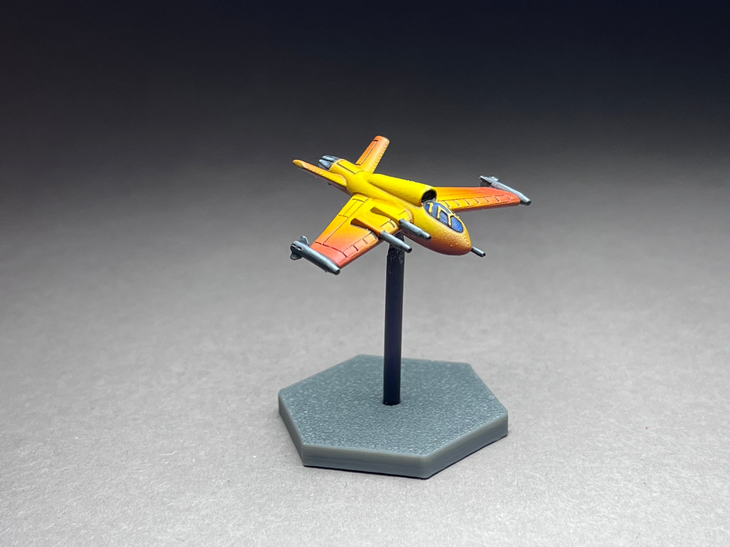 6-8mm scale - Two (2) WIGE (Wing In Ground Effect) Light Scout Fighter. Base and stand included! - UNPAINTED, This is NOT a toy!