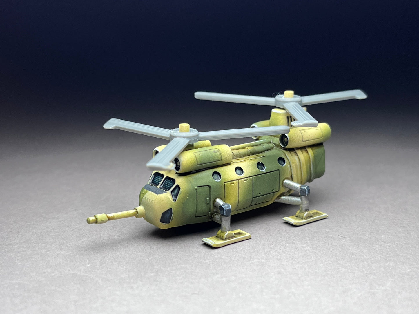 6-8mm scale - Heavy Transport Helicopter, durable rotating blades, optional functional backgate for advanced modeller- UNPAINTED, This is NOT a toy!
