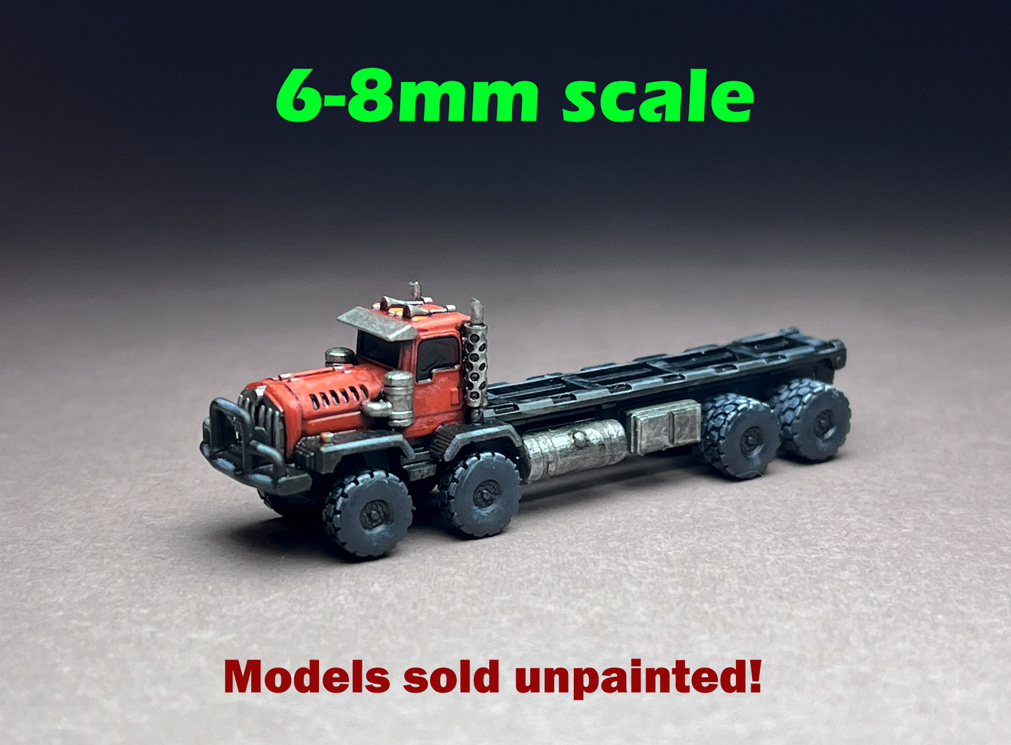 6-8mm scale - 1x KENNY (Long Frame) - prime mover, mineral and oil industry, frame for your custom creations. 2 x 1/2 inch, UNPAINTED, NOT toy!
