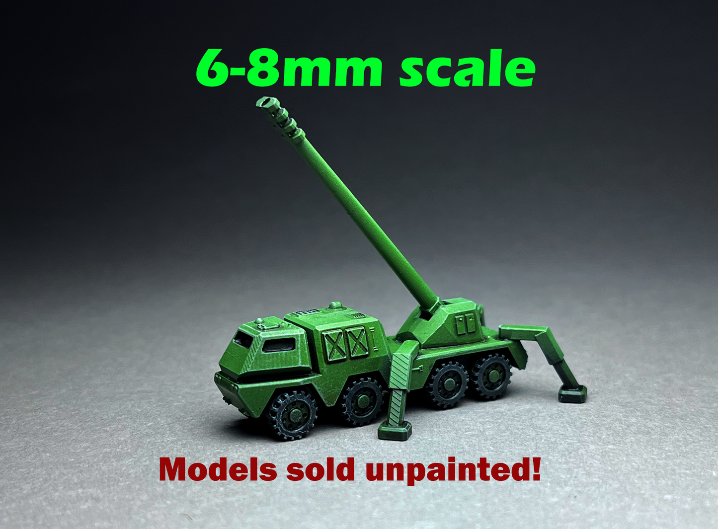 6-8mm scale - Artillery 8x8 Truck- UNPAINTED, This is NOT a toy!