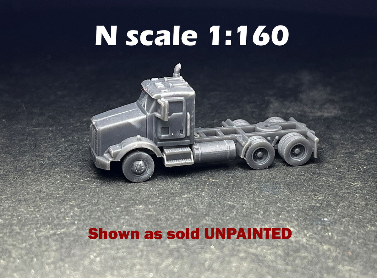 N Scale (1:160 or 12mm) UNPAINTED - T800, Twin axle Semi - NOT a toy!
