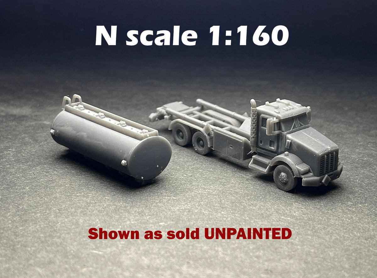 N Scale (1:160 or 12mm) UNPAINTED - T800 Tanker (quad compartment) - NOT a toy!