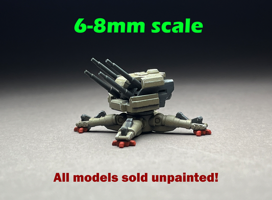 6-8mm scale - ONE (1) - Emplaced Quad-J - UNPAINTED, This is NOT a toy!