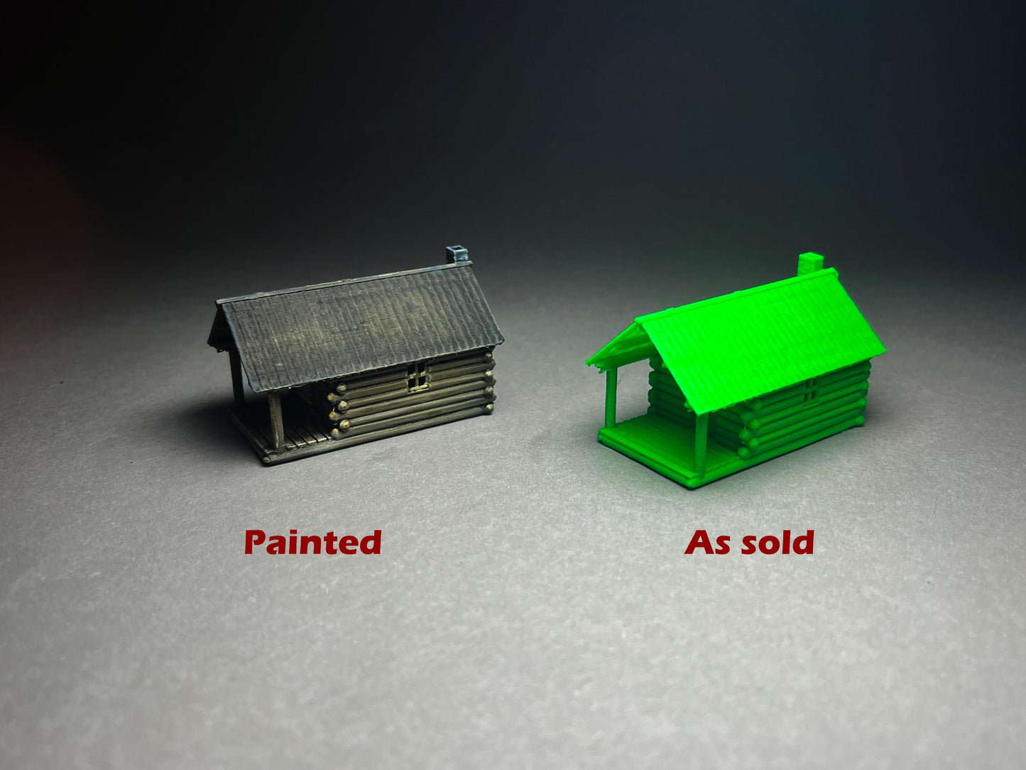 UNPAINTED N Scale - log cabin wildernes getaway! PLA printed!