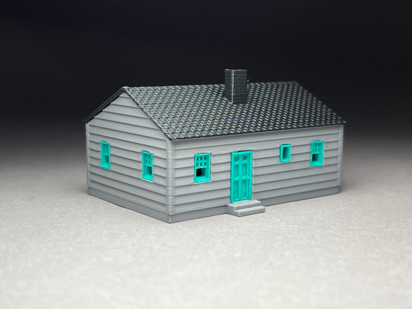 N Scale printed in COLOR! Crackerbox House base model. Requires assembly. NOT a toy!