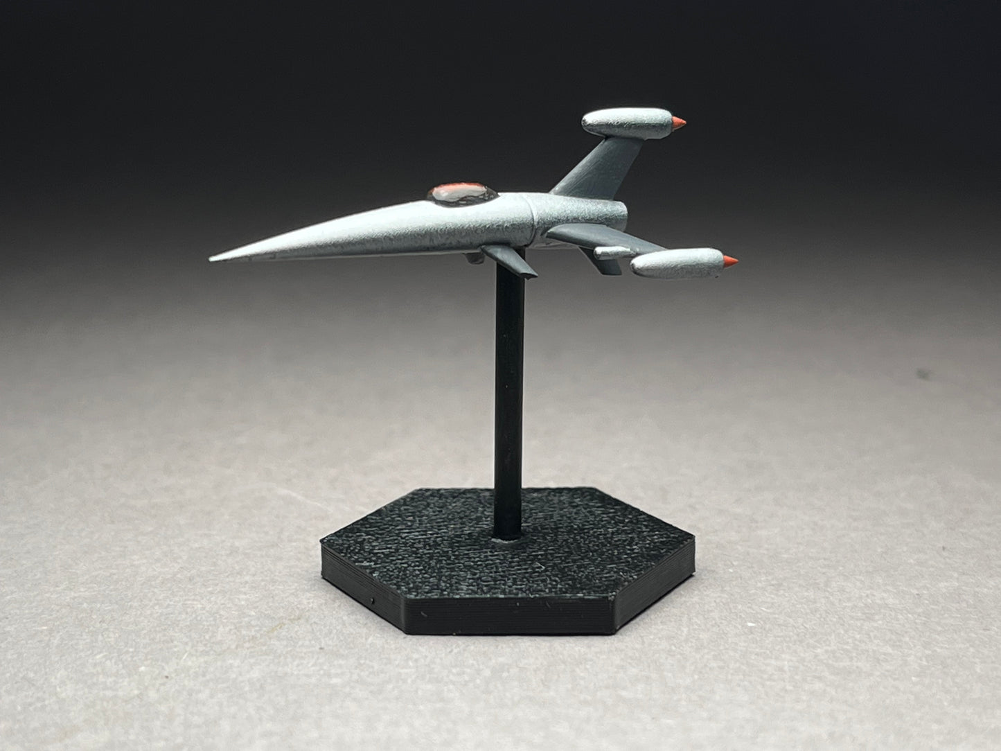6-8mm scale - Retro Rocket v2, 40mm length, UNPAINTED, This is NOT a toy!