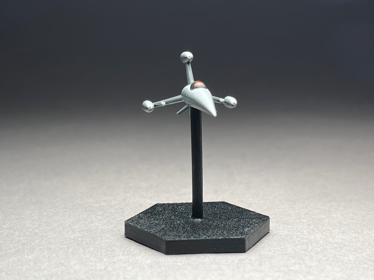 6-8mm scale - Retro Rocket v2, 40mm length, UNPAINTED, This is NOT a toy!