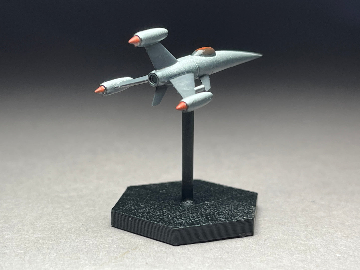 6-8mm scale - Retro Rocket v2, 40mm length, UNPAINTED, This is NOT a toy!