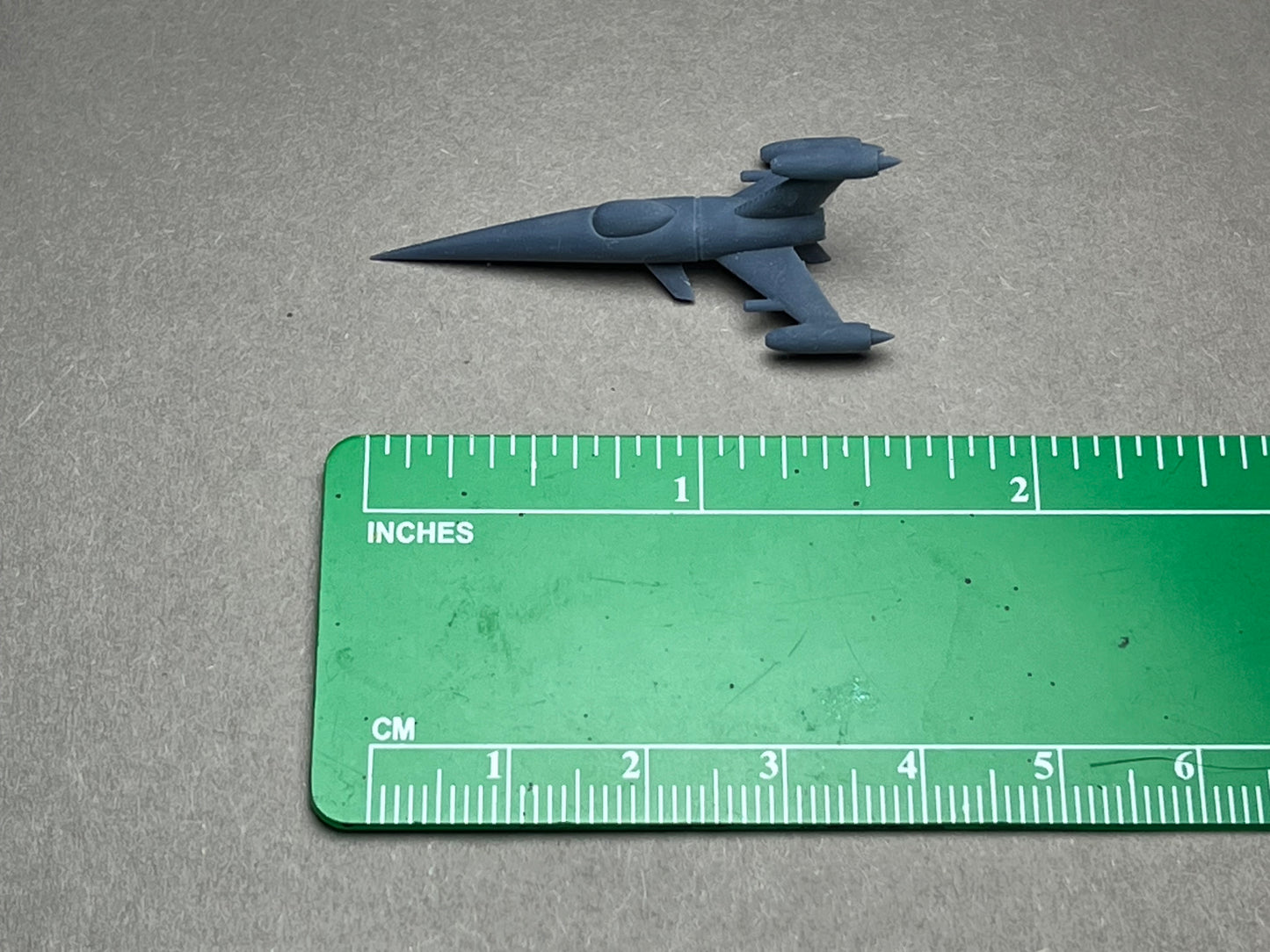 6-8mm scale - Retro Rocket v2, 40mm length, UNPAINTED, This is NOT a toy!