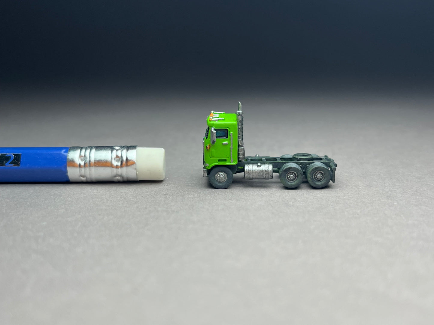 Z Scale (1:220) UNPAINTED One (1) American K100 Semi Truck - NOT a toy!