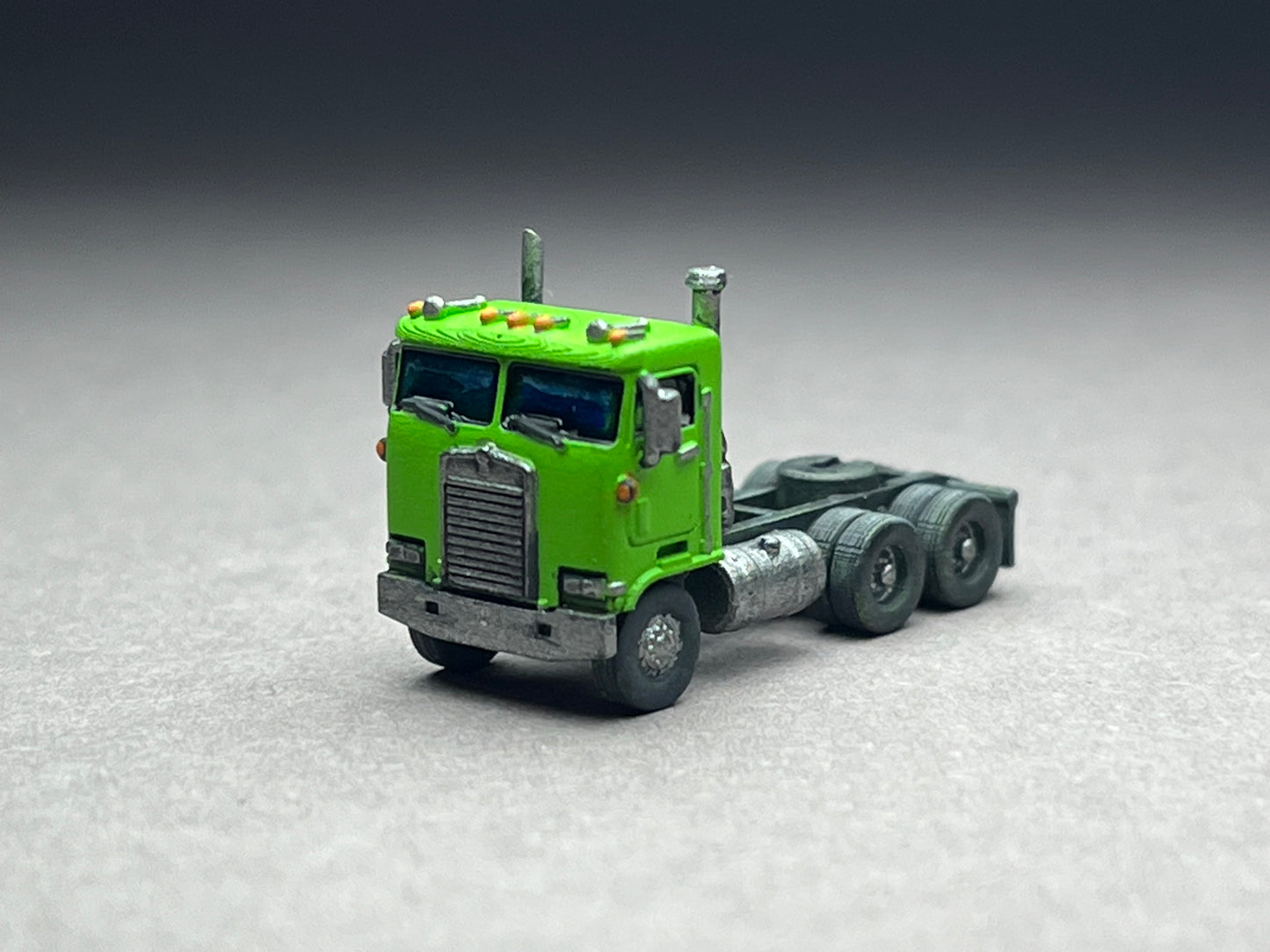 Z Scale (1:220) UNPAINTED One (1) American K100 Semi Truck - NOT a toy!