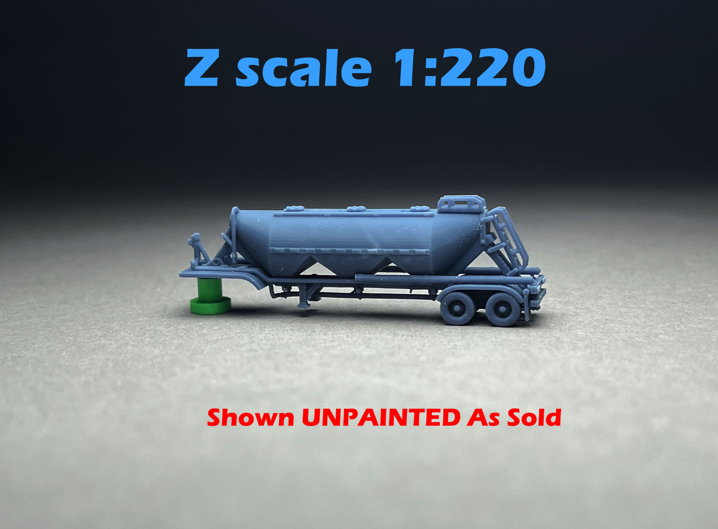 Z Scale (1:220) UNPAINTED One (1) Pneumatic Trailer - NOT a toy!