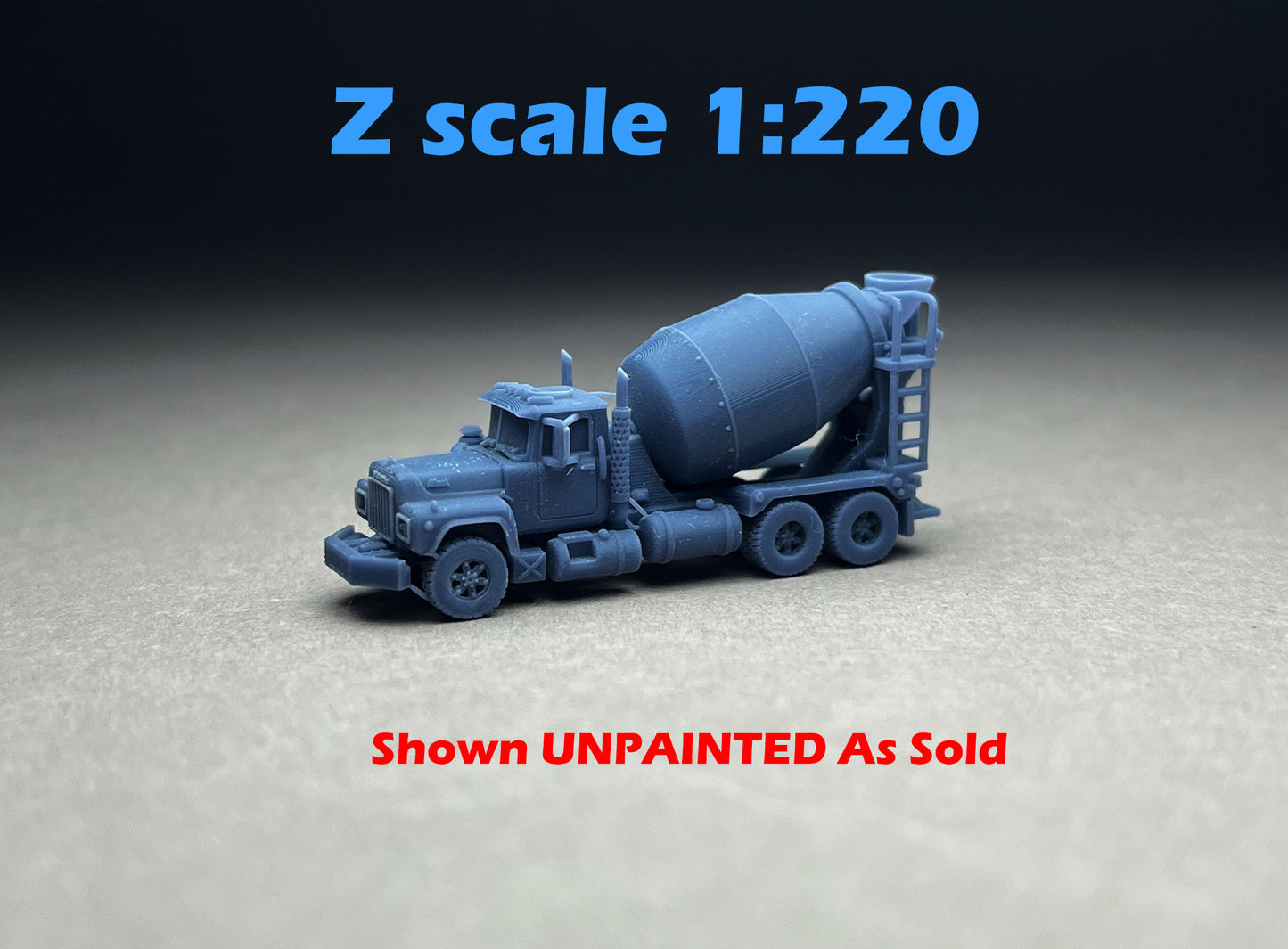 Z Scale (1:220) UNPAINTED One (1) American Bulldog Cement Mixer - NOT a toy!