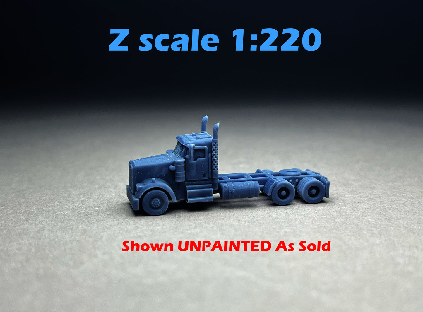 Z Scale (1:220) UNPAINTED One (1) American W900 Semi Truck - NOT a toy!