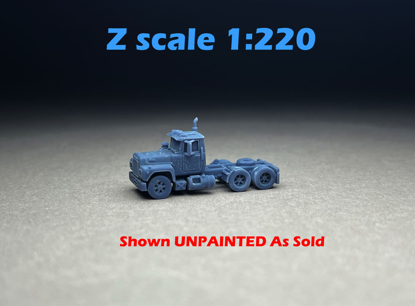 Z Scale (1:220) UNPAINTED One (1) American Bullkdog R-series Semi Truck - NOT a toy!