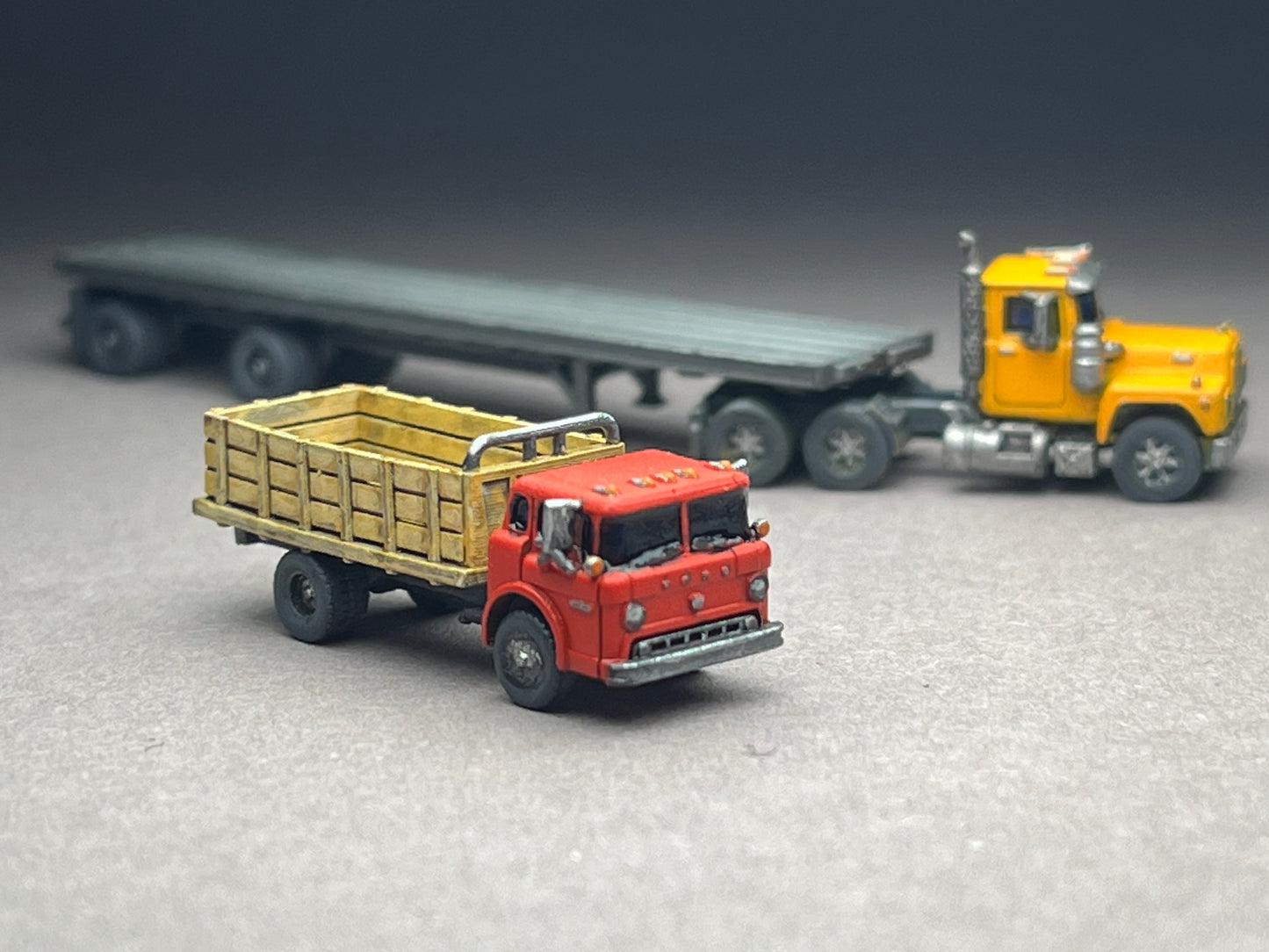 Z Scale (1:220) UNPAINTED One (1) C600 COE stake truck - NOT a toy!