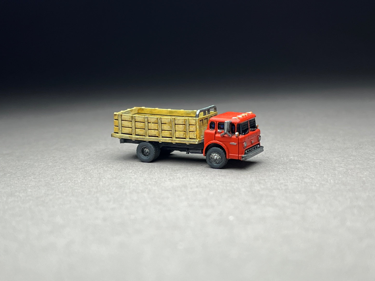 Z Scale (1:220) UNPAINTED One (1) C600 COE stake truck - NOT a toy!