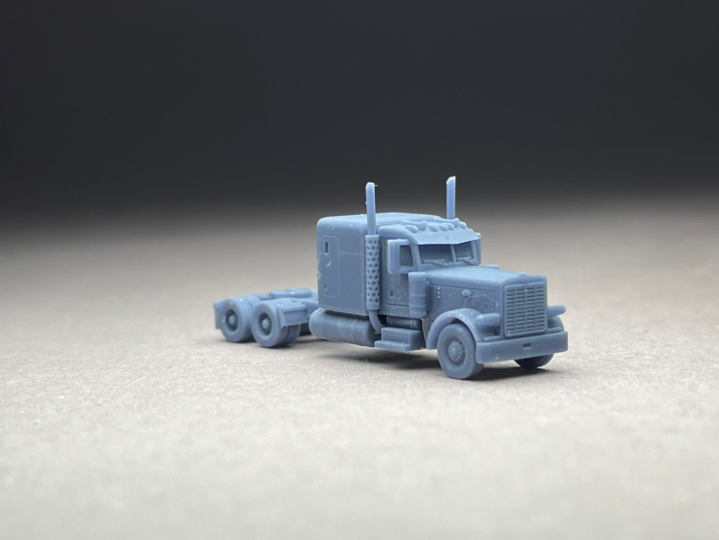 Z Scale (1:220) UNPAINTED p379, Long nose, Flattop sleeper, 265 wheelbase, straight stacks - NOT a toy!
