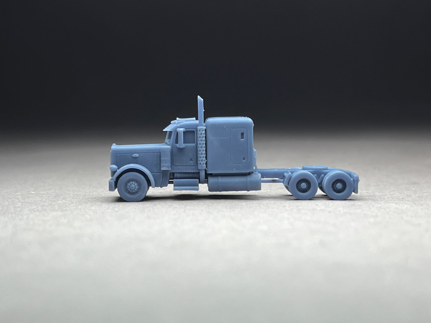 Z Scale (1:220) UNPAINTED p379, Long nose, Flattop sleeper, 265 wheelbase, straight stacks - NOT a toy!