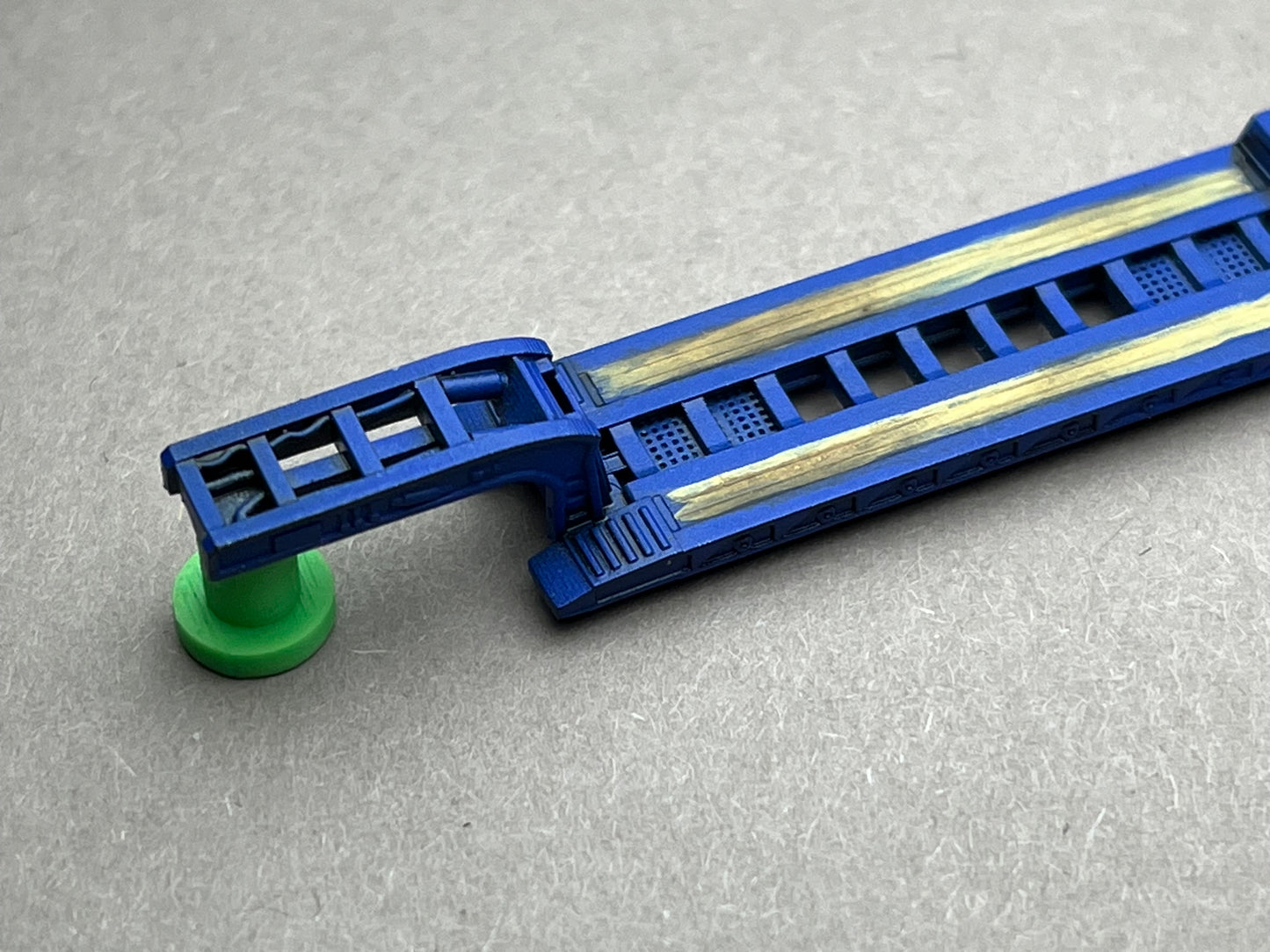 Z Scale (1:220) UNPAINTED One (1) RGN Lowboy with folded outrigs - NOT a toy!