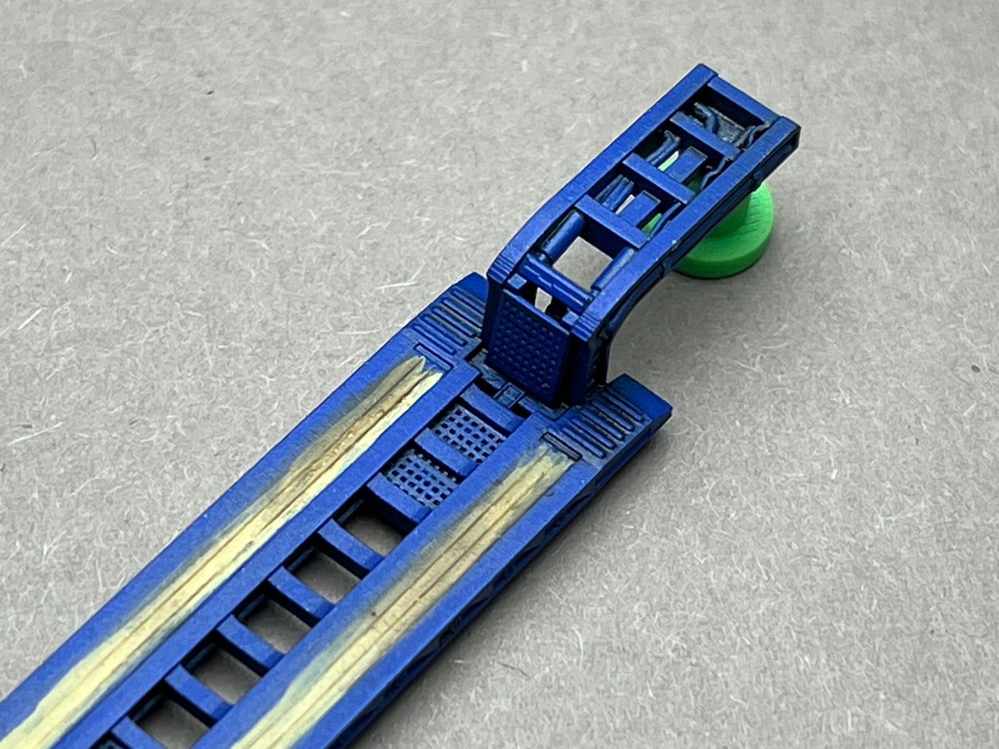 Z Scale (1:220) UNPAINTED One (1) RGN Lowboy with folded outrigs - NOT a toy!