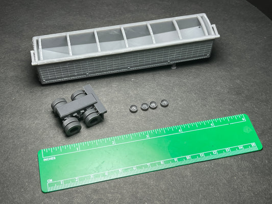 HO (1:87) UNPAINTED Open-top Grain Trailer, NOT a toy
