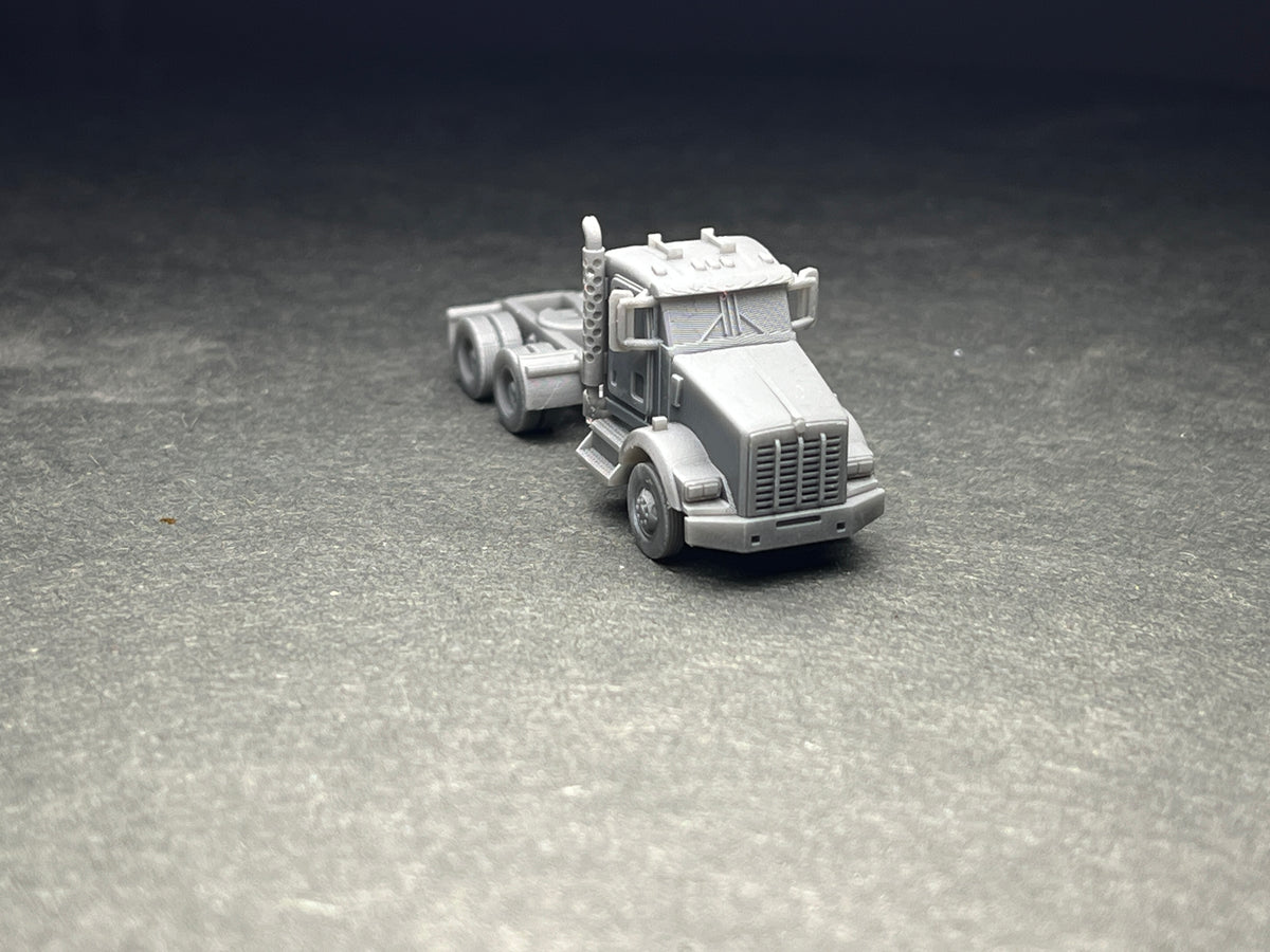 N Scale (1:160 or 12mm) UNPAINTED - T800, Twin axle Semi - NOT a toy!