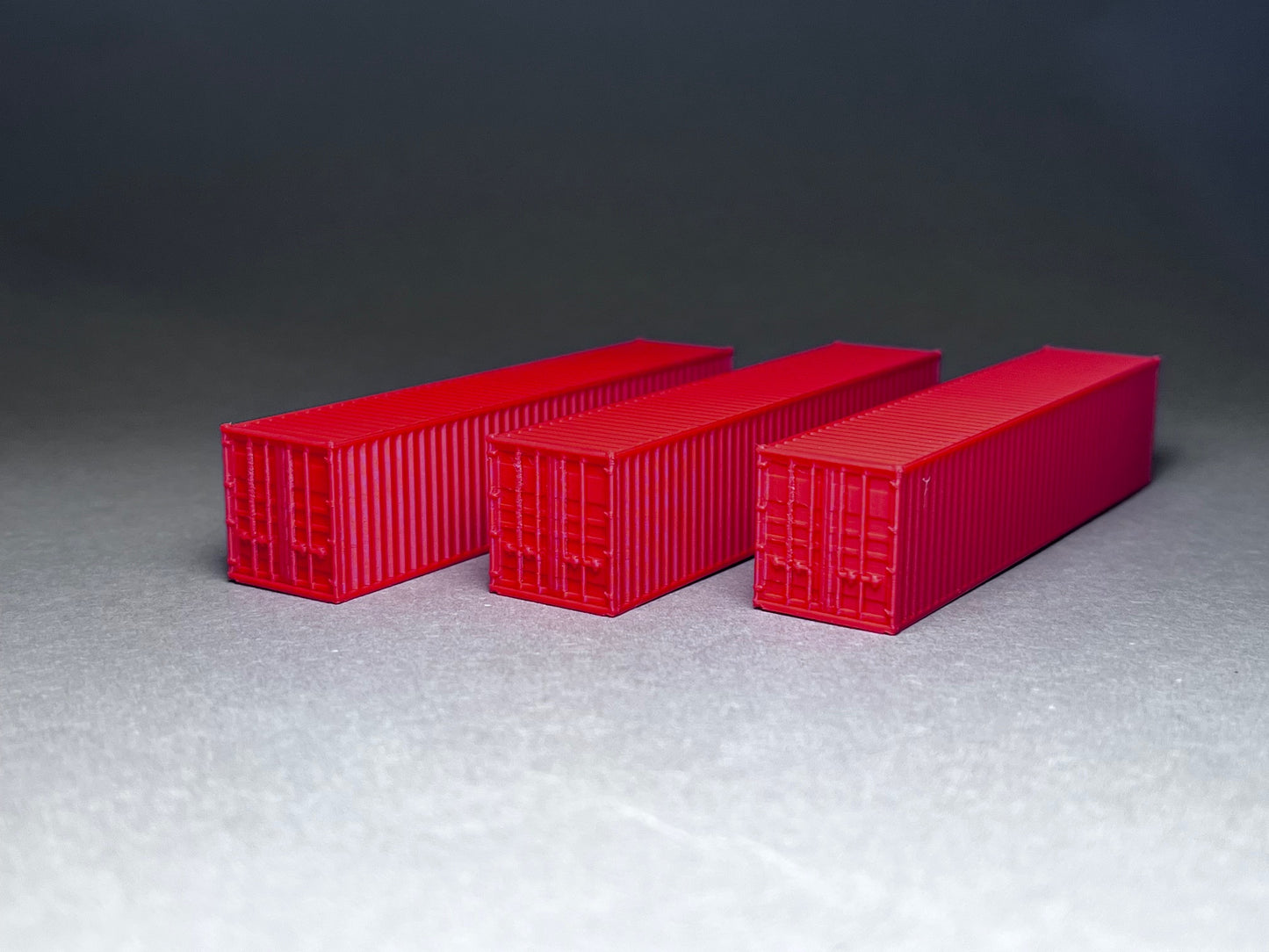 N scale 40' shipping container PLA printed set of 3 choose color - this is NOT A TOY
