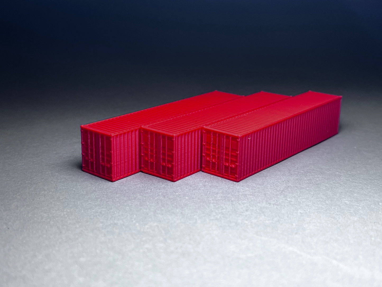 N scale 40' shipping container PLA printed set of 3 choose color - this is NOT A TOY