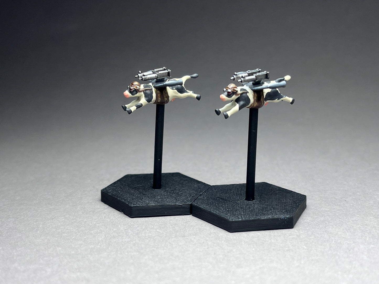 AirCow LAM (Land Air Moo) - Flight of three (x3) with stands included, Economy Class Air Dominance, UNPAINTED, NOT a toy!