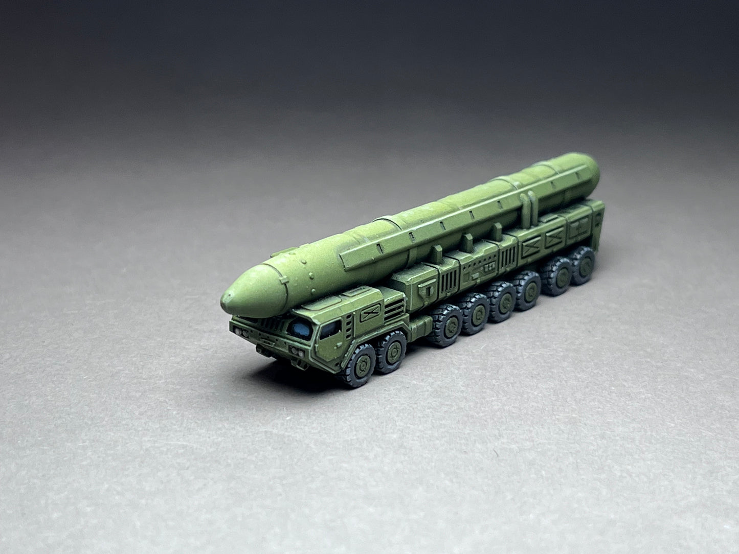 6-8mm scale - HTT-ICBM - Heavy Tactical Truck - Intercontinental Ballistic Missile - Transporter Erector Launcher- UNPAINTED, This is not a toy!